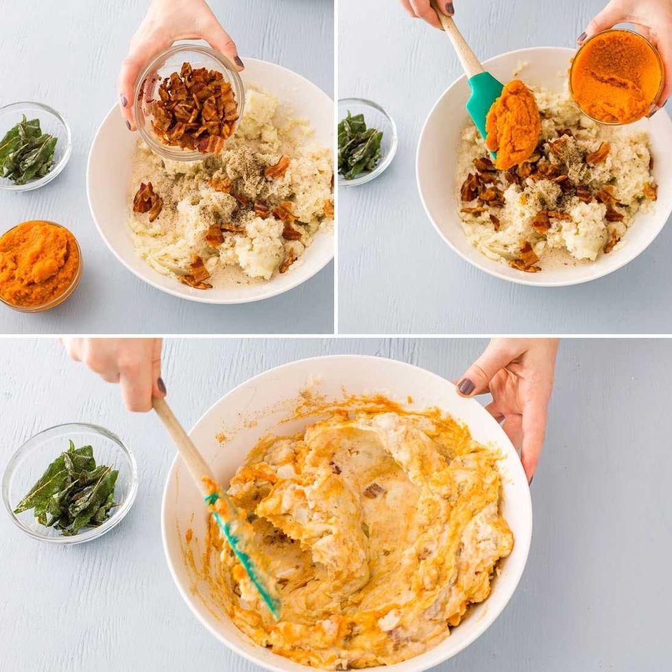 Pumpkin Sage Bacon Mashed Potatoes Thanksgiving Recipe