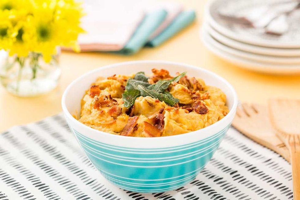 Pumpkin Sage Bacon Mashed Potatoes Thanksgiving Recipe