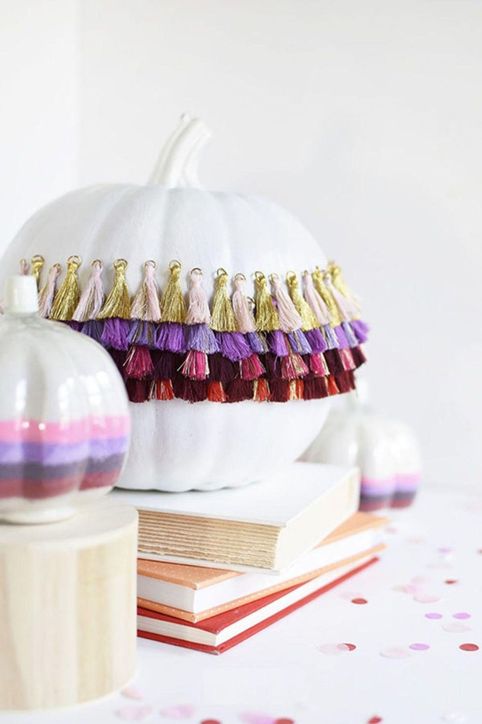 purple and gold Tassels Pumpkin