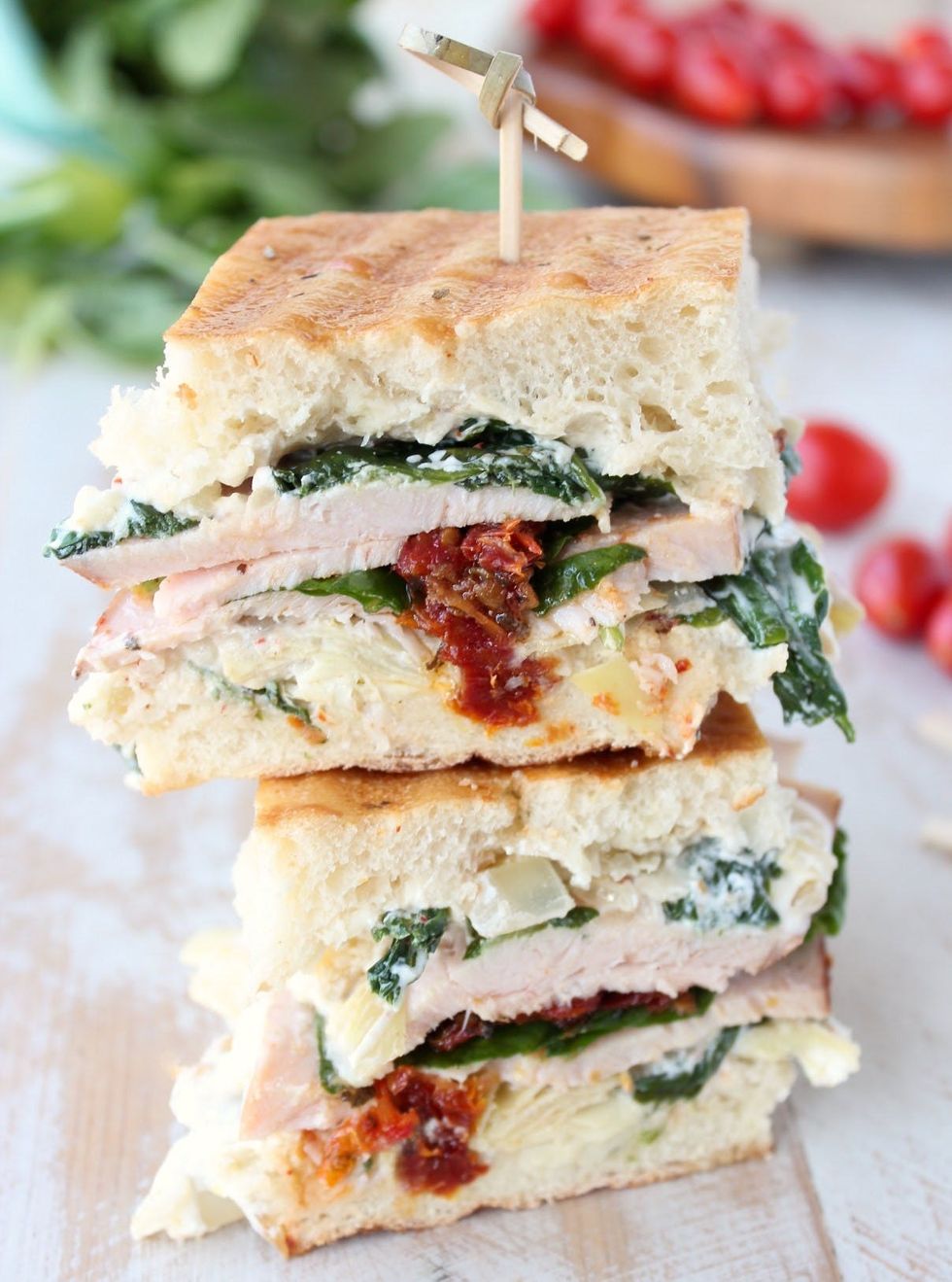 Quick Spinach-Artichoke Turkey Panini