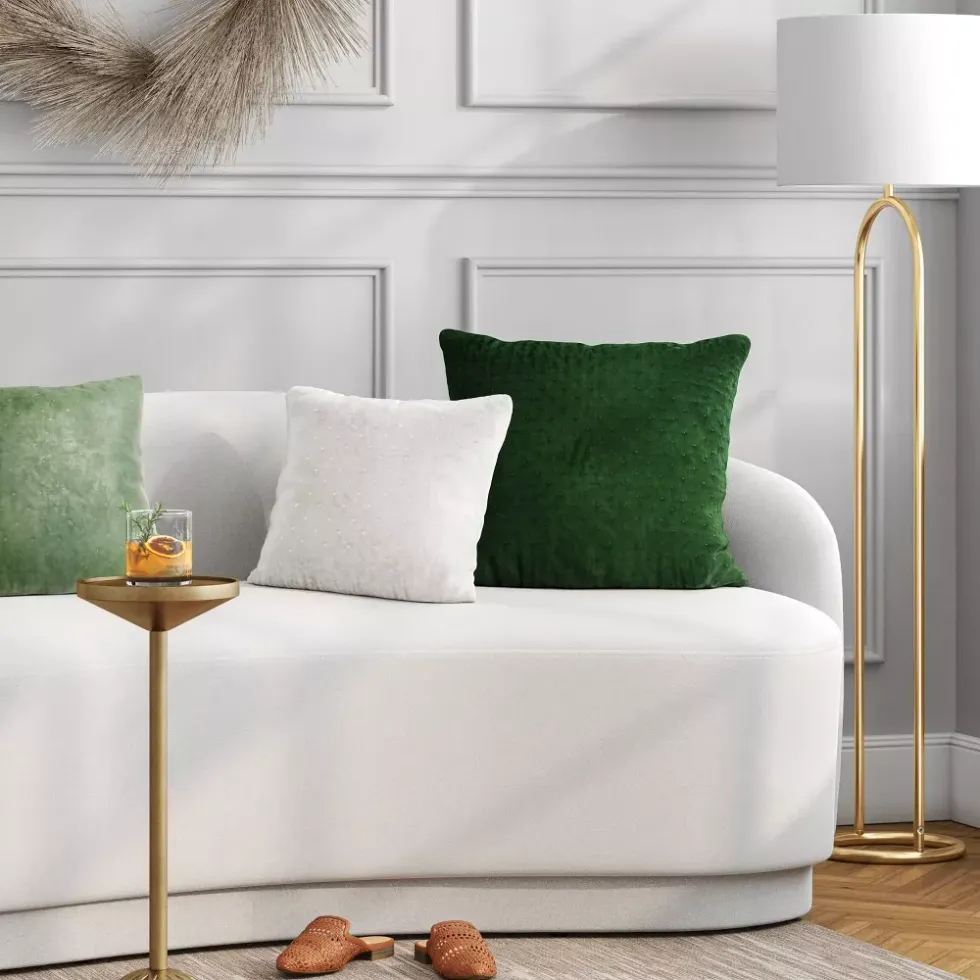 Quilted Velvet Square Throw Pillow