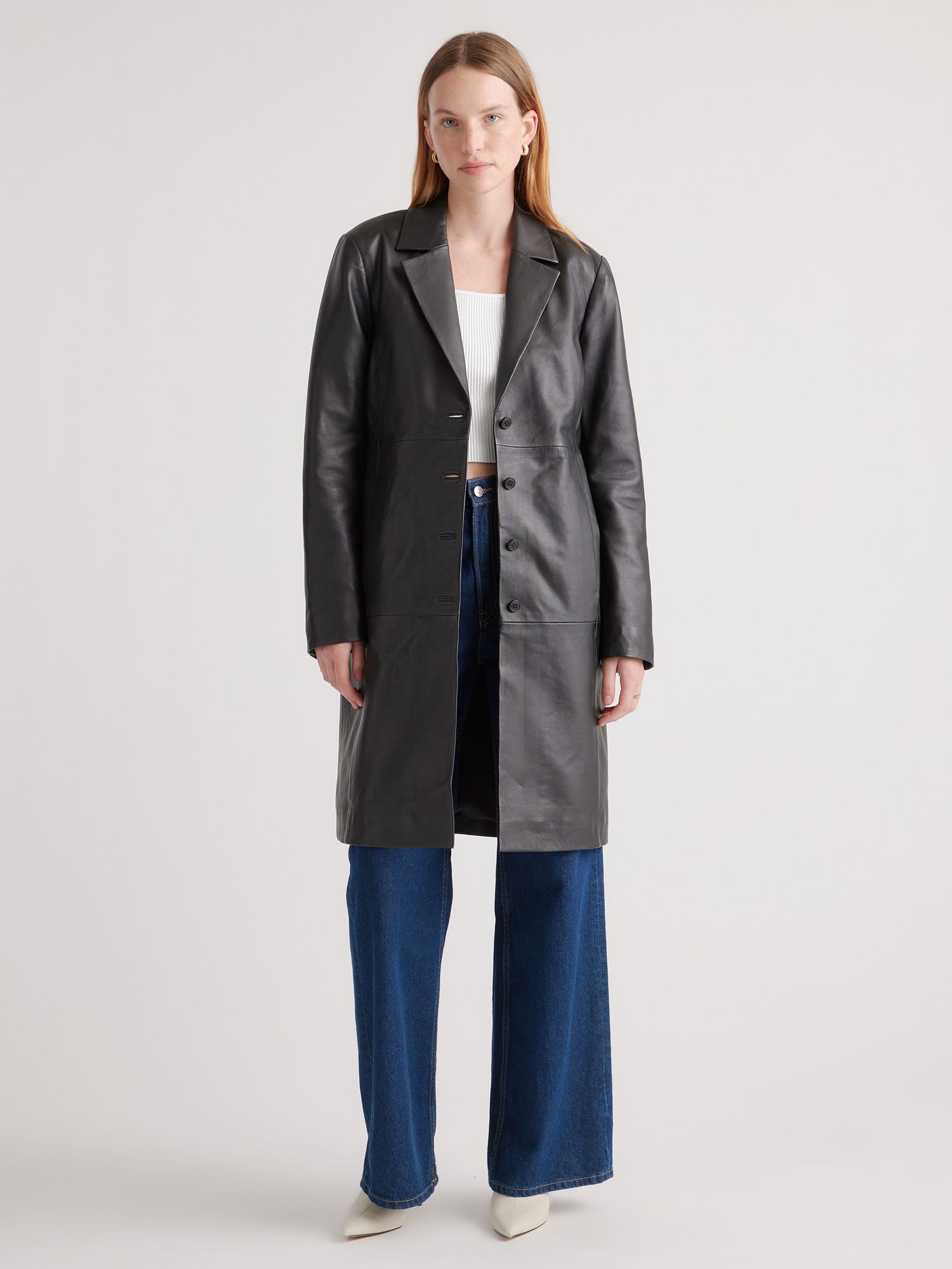 Quince 100% Leather Trench Coat