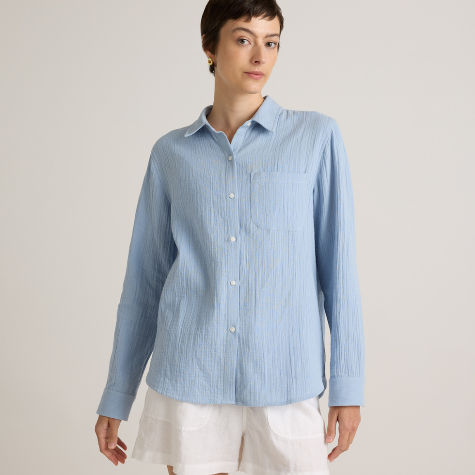 Quince 100% Organic Cotton Gauze Long Sleeve Shirt