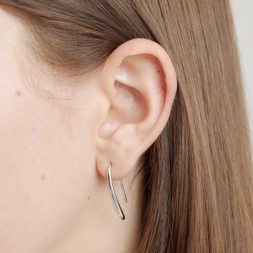 Quince Silver Threader Drop Earrings