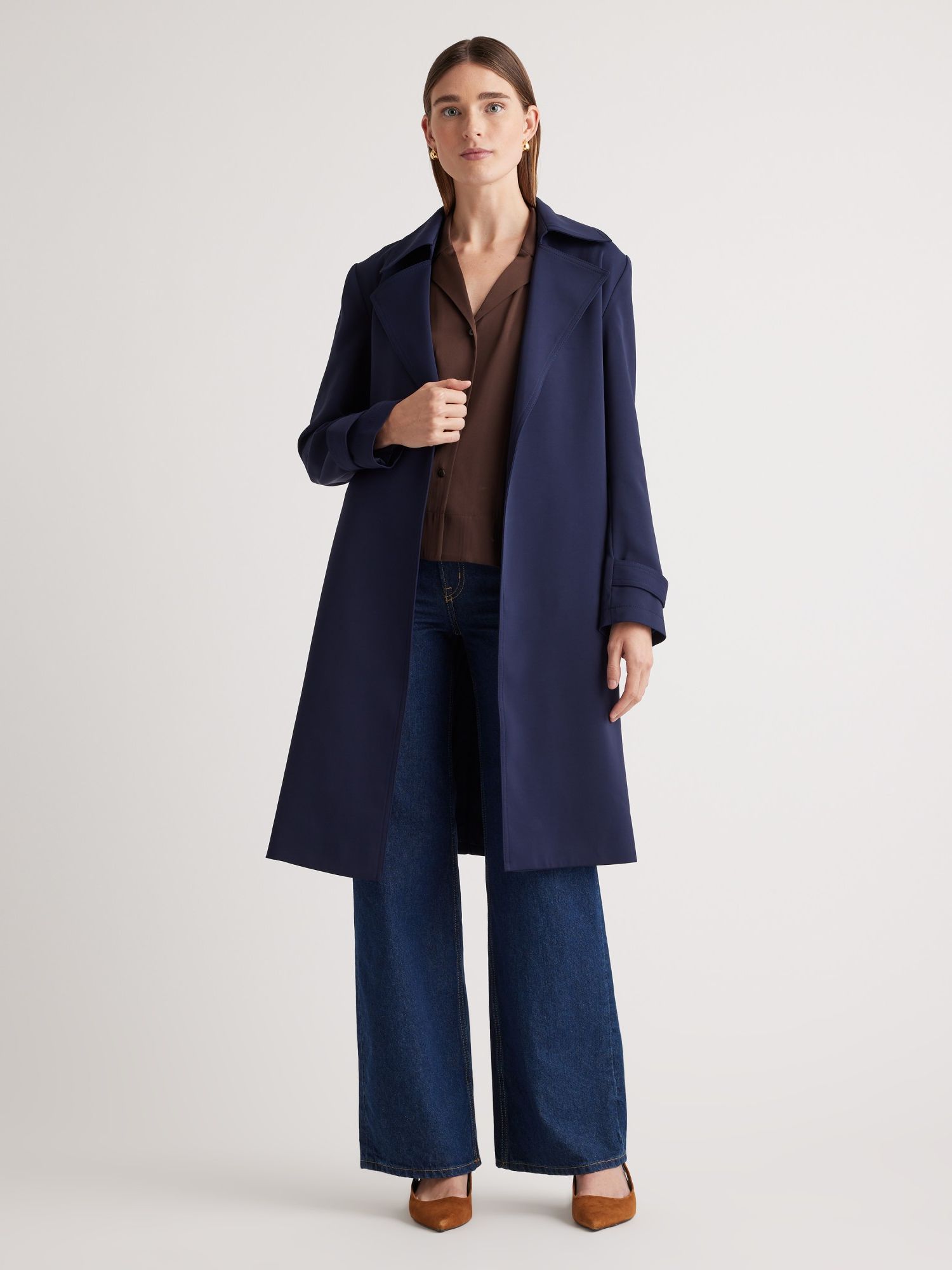 Quince Stretch Crepe Trench Coat
