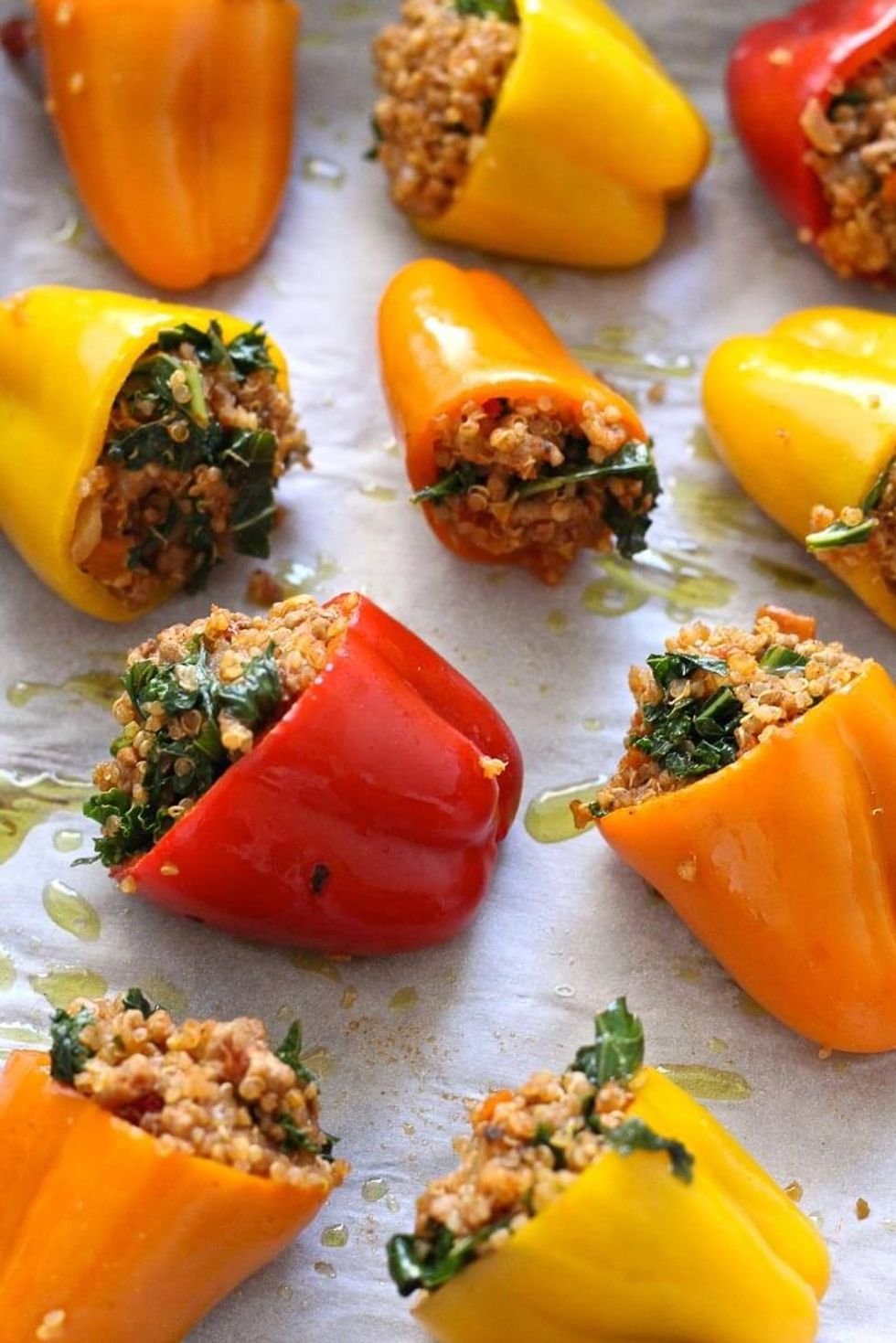 Quinoa & Turkey Stuffed Mini Peppers
