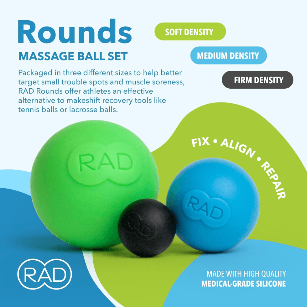 RAD Roller Rounds Massage Ball Set For Deep Tissue Myofascial Release