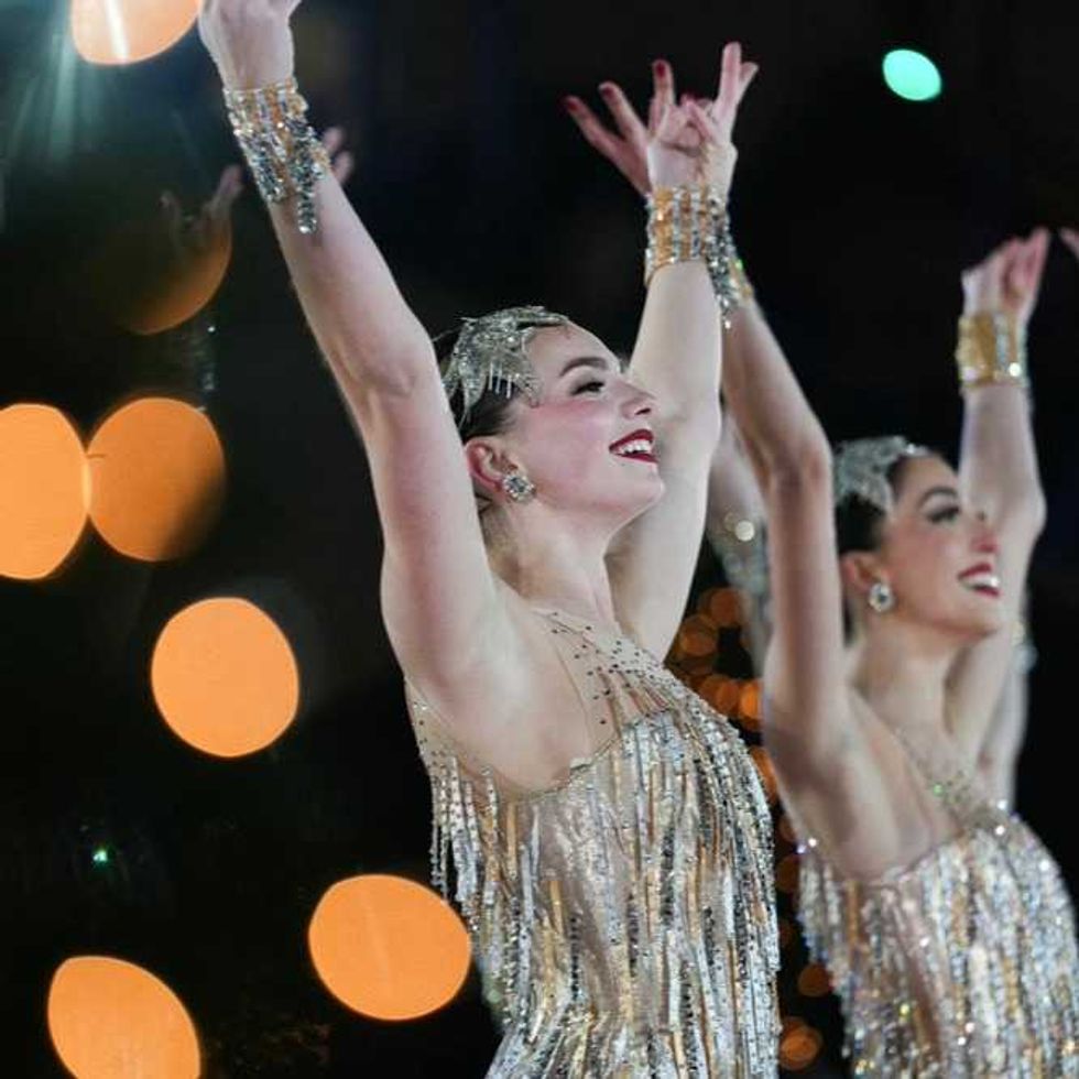 Radio City Rockettes performing at the Rockefeller Christmas Tree Lighting