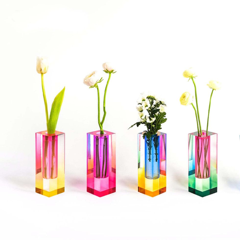 rainbow acrylic vases