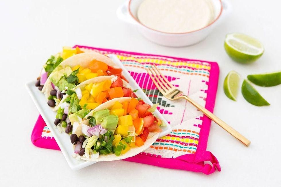rainbow cauliflower rice taco healthy recipe