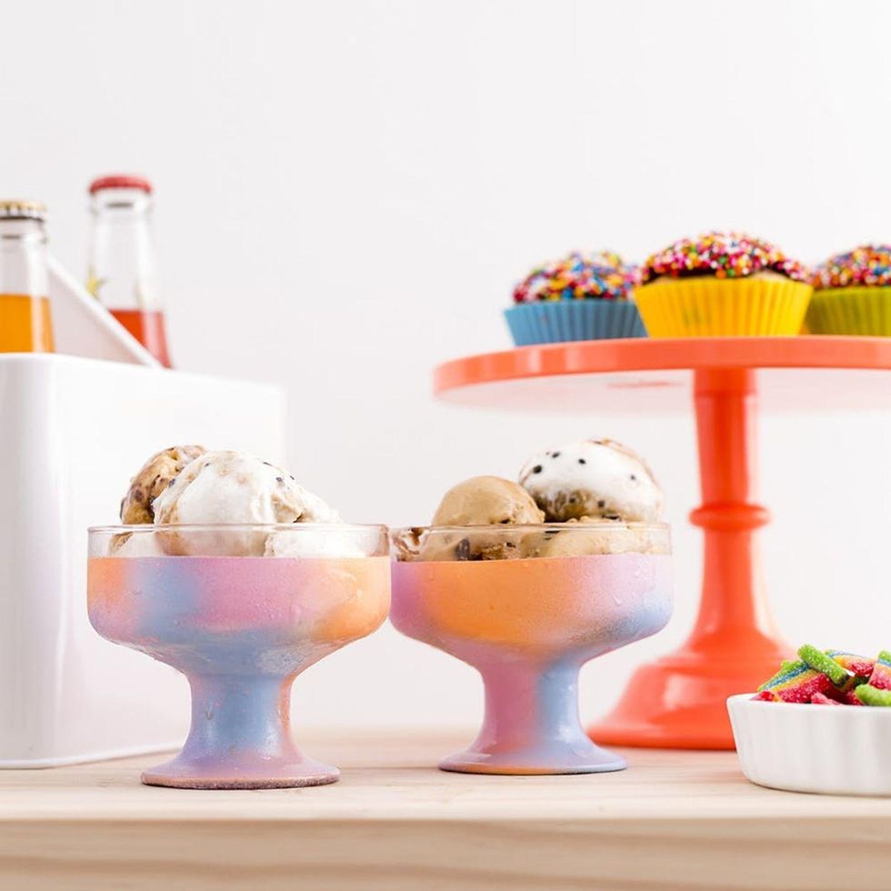 rainbow dishes for ice cream sundae