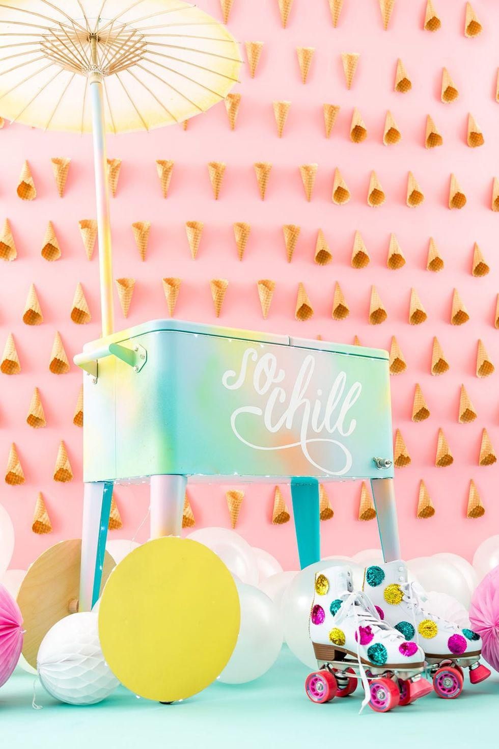 rainbow DIY Ice Cream Cart for ice cream day