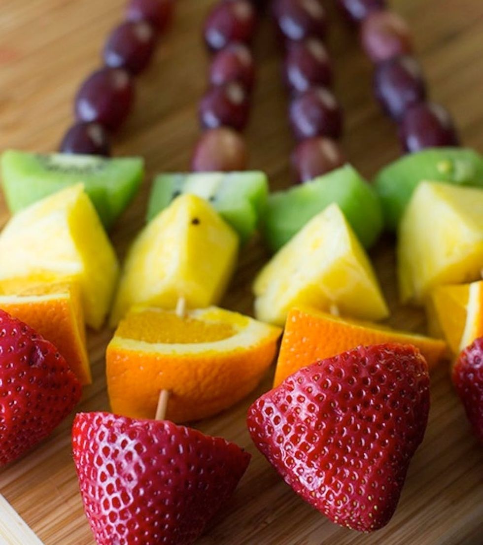 Rainbow Fruit Kabobs easy snacks to make