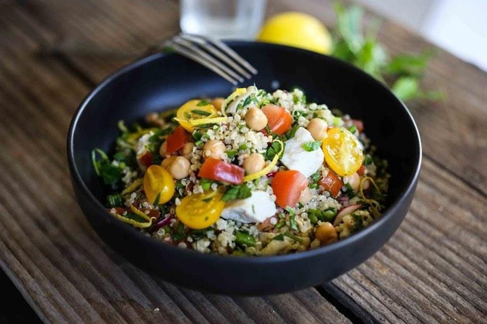 rainbow Quinoa Chicken Salad With Heirloom Tomatoes