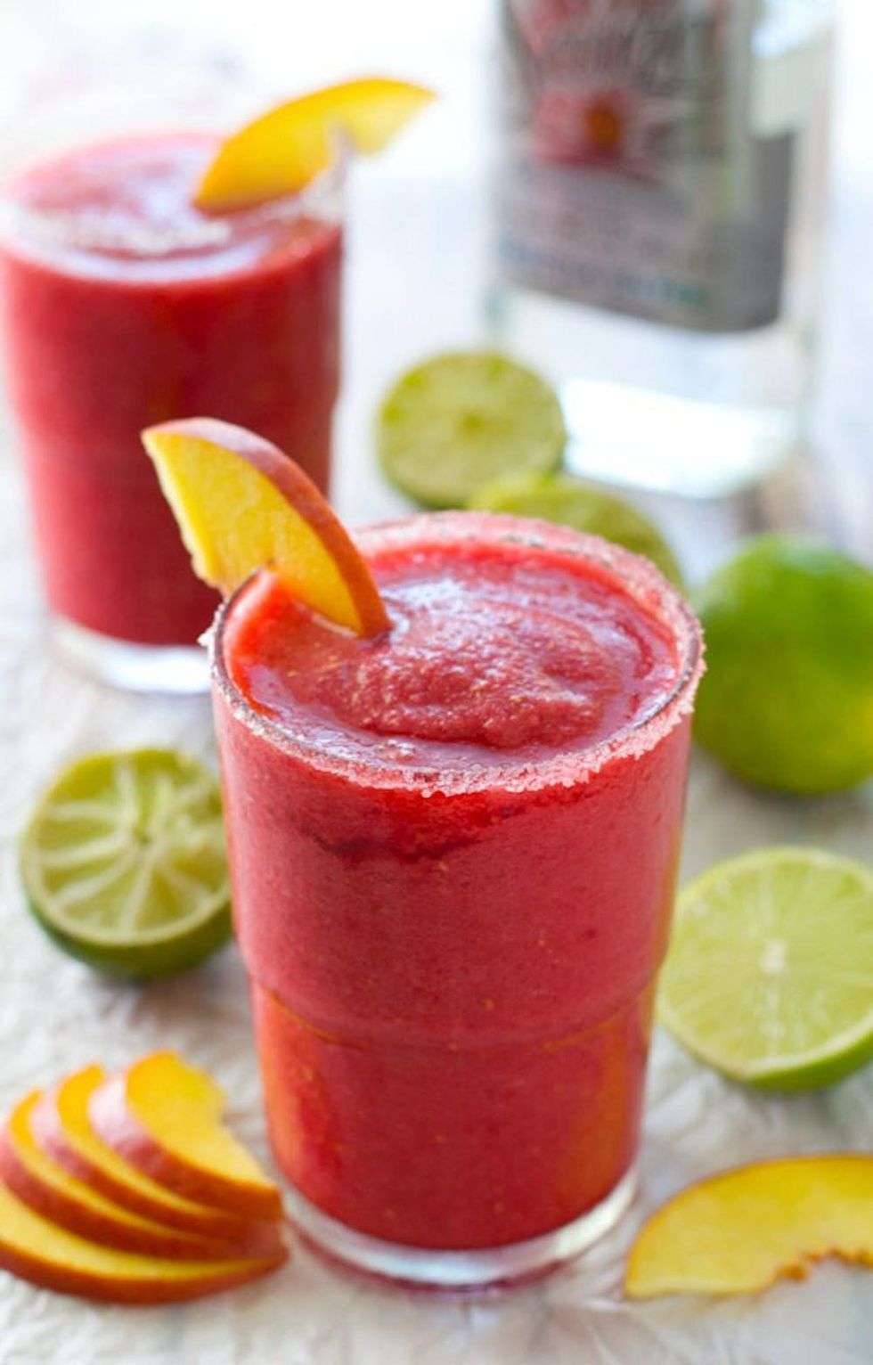 raspberry and peach cocktail slushy