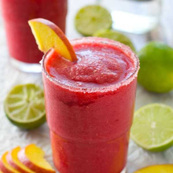 Raspberry + Peach Cocktail Slushies
