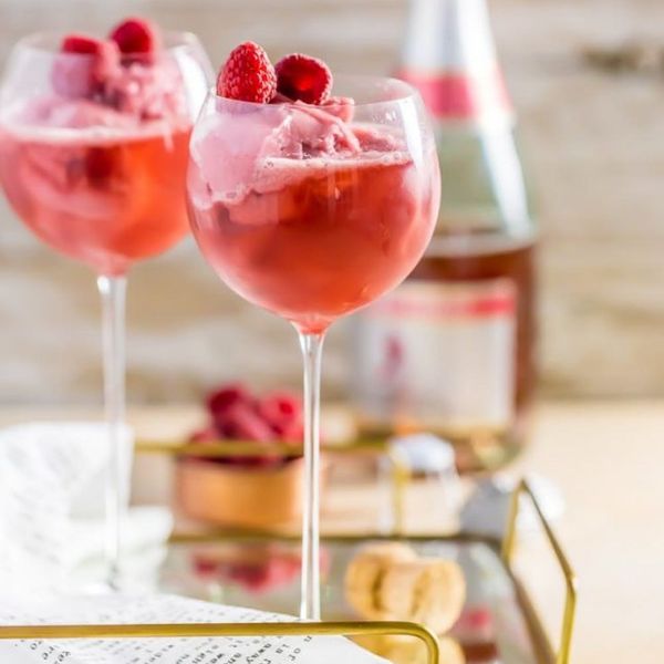 Raspberry Pink Champagne Floats