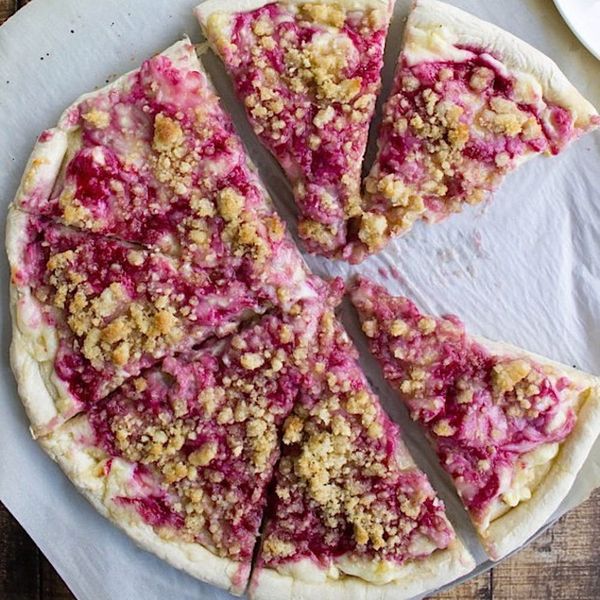 Raspberry White Chocolate dessert pizza