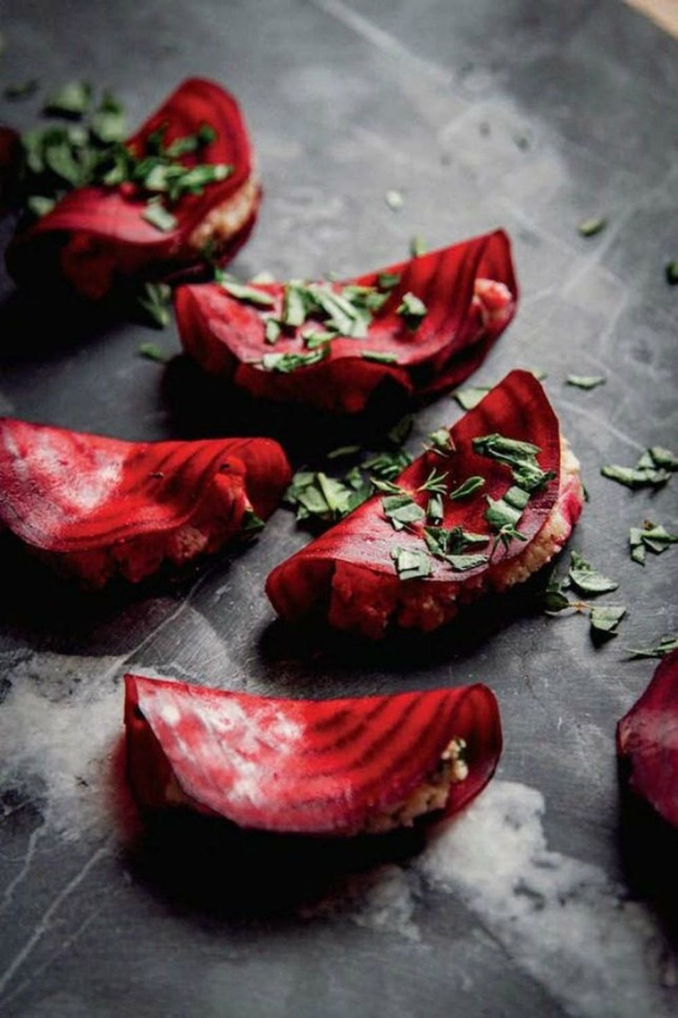 Raw Beet Ravioli With Almond Thyme P\u00e2t\u00e9 and Basil Vegetarian Ravioli Recipes