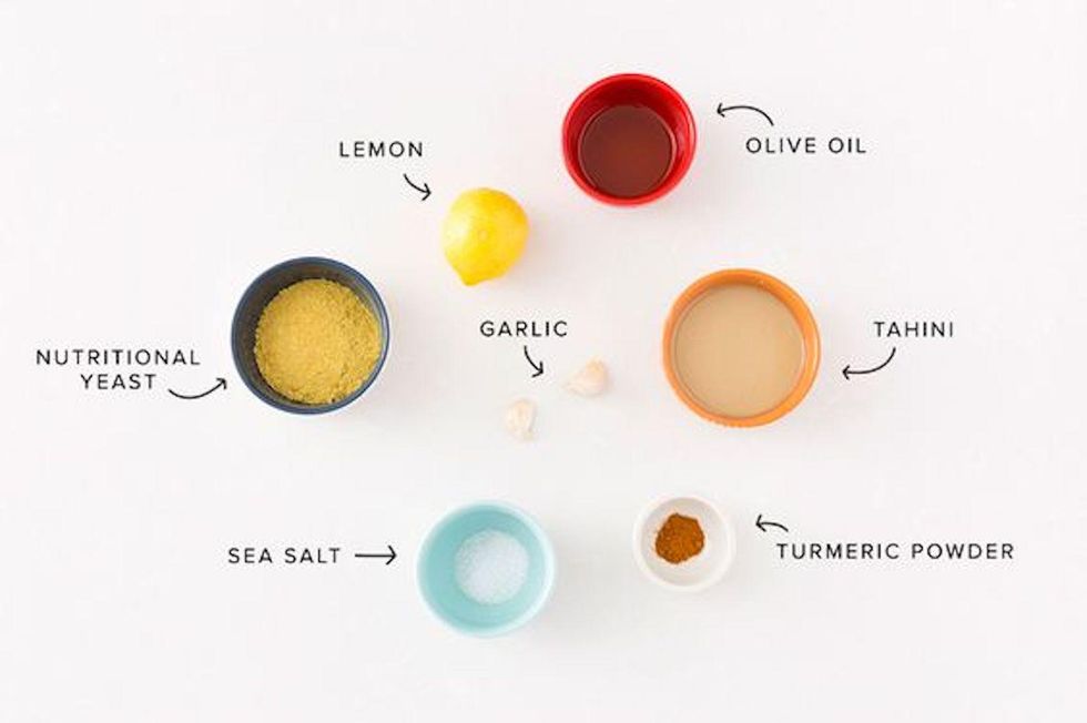 Raw Lemon Tahini Dressing ingredients Buddha Bowls