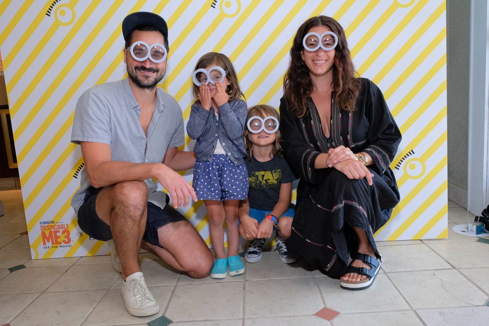 rebecca minkoff, gavin bellour, and two of their children