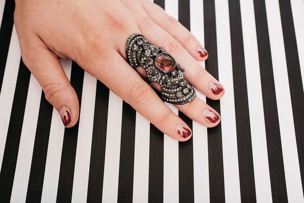 Red Blood French Tips halloween nail art