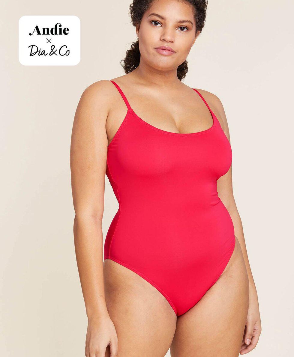 red plus size swimsuits