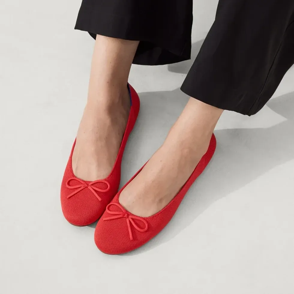 red rothy ballet flats