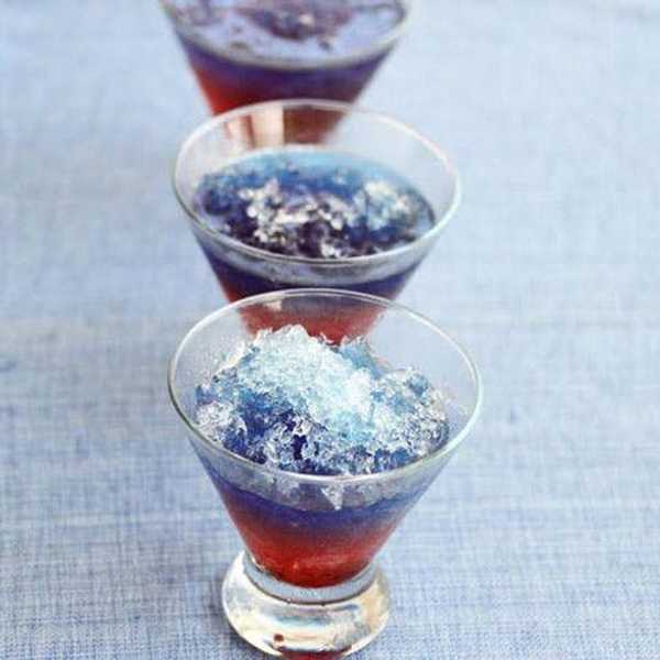 red white and blue cocktail snow cone