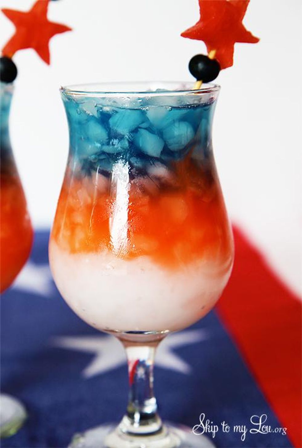 red white and blue drink with watermelon