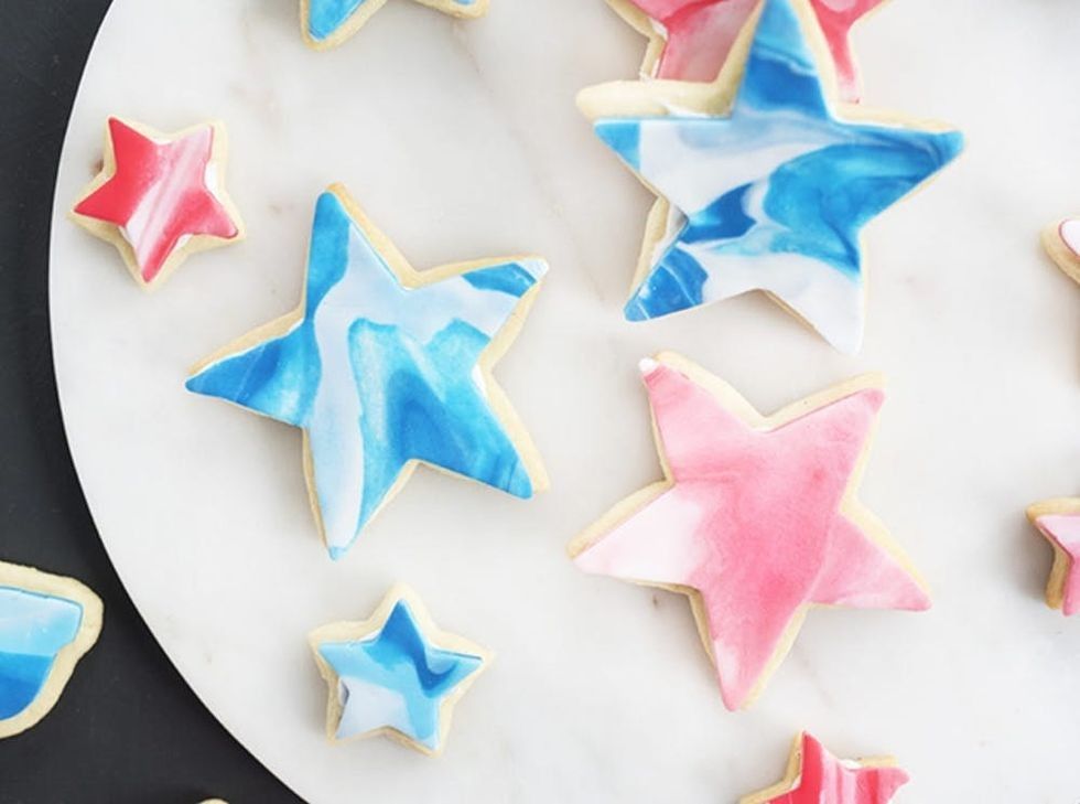 Red, White, and Blue Fondant Sugar Cookies