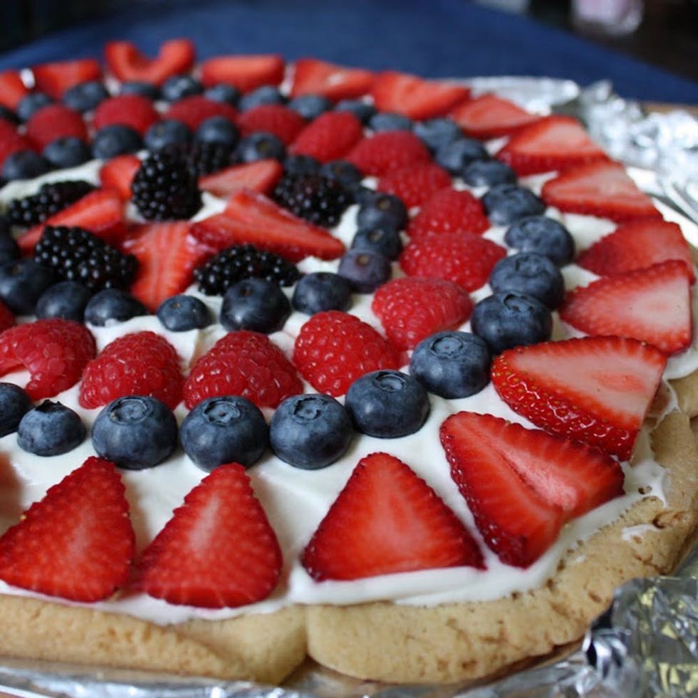 Red, White, and Blue Fruit Cookie Cake