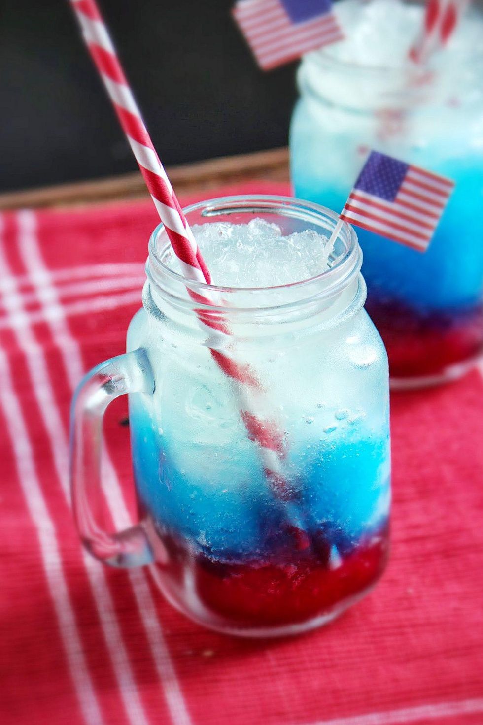 red white and blue lemonade slushies with vodka