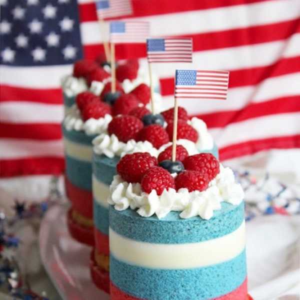 Red, White, and Blue Mini Mousse Cakes
