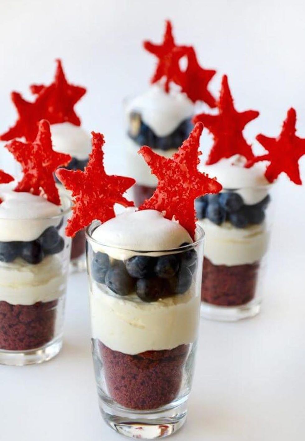 Red, White, and Blue No-Bake Cheesecake Parfaits