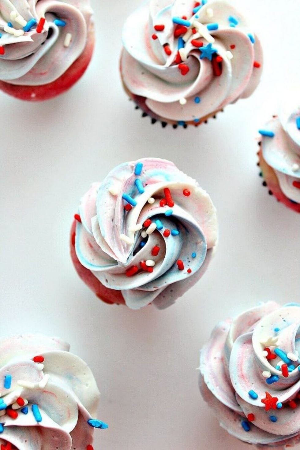 Red white blue cupcakes