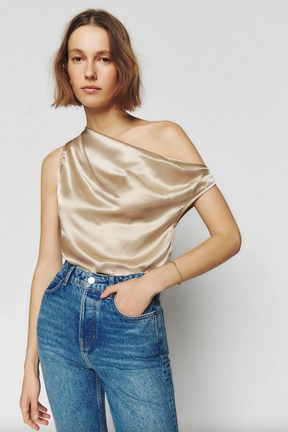 Reformation Annika Silk Top