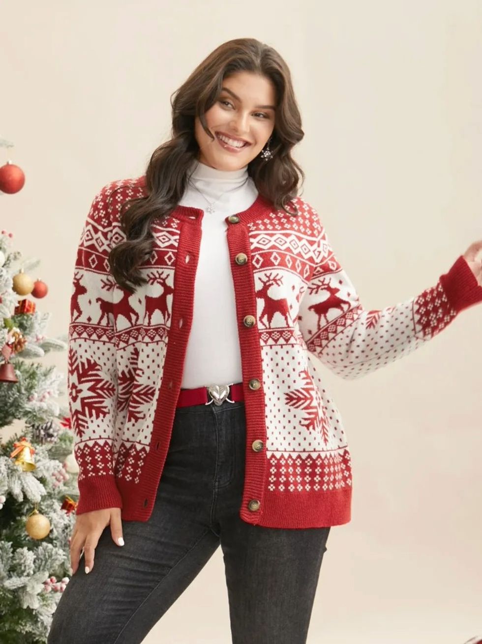 Reindeer And Snow Cardigan
