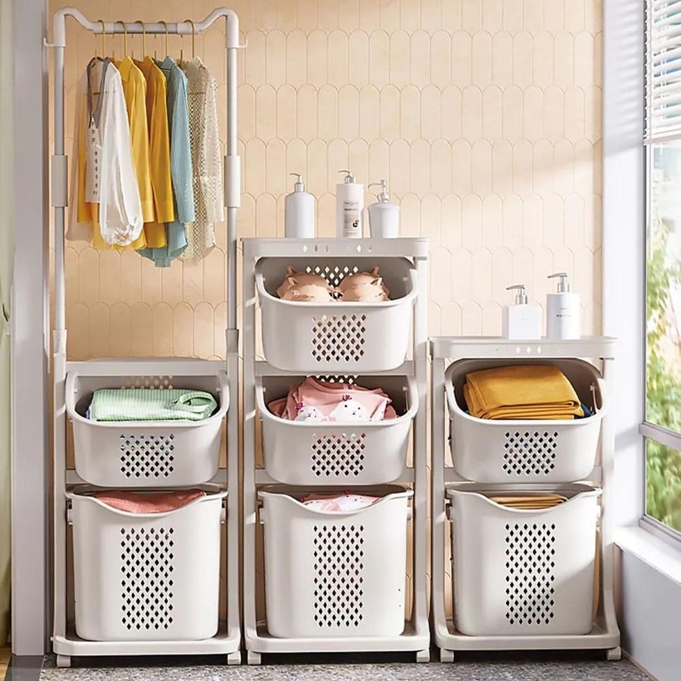 Removable Laundry Basket, Laundry Hamper with Clothes Rack