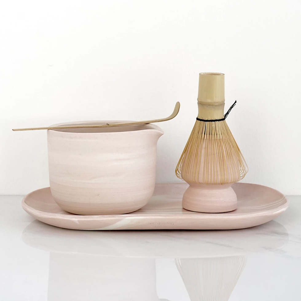 Ren Vois Blush Marble Matcha Table Set