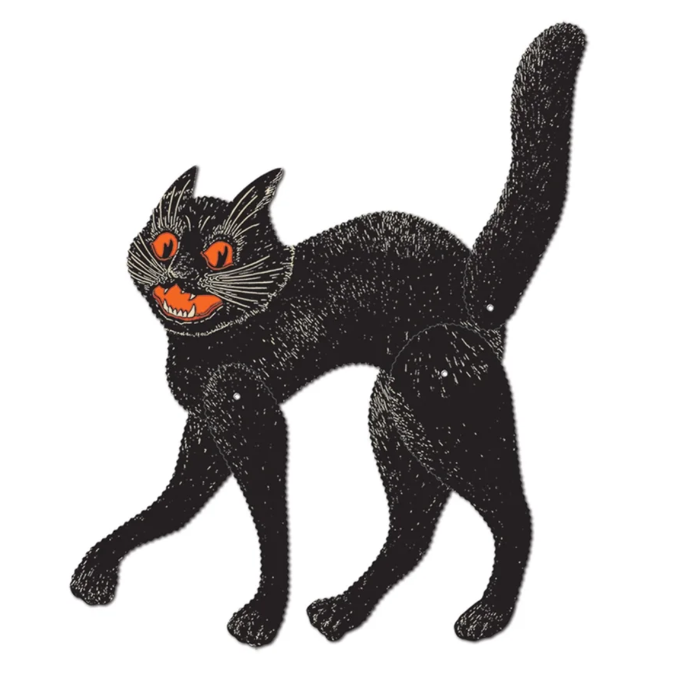 Retro Vintage Halloween Jointed Scratch Cat
