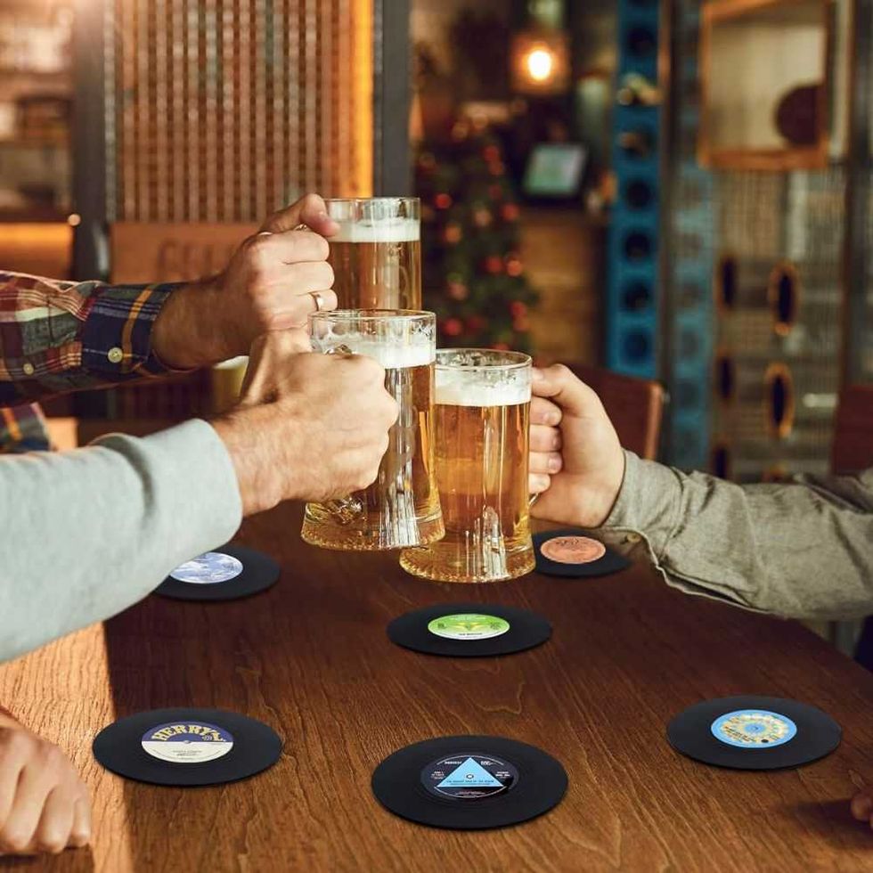Retro Vinyl Coasters (Set of 6)