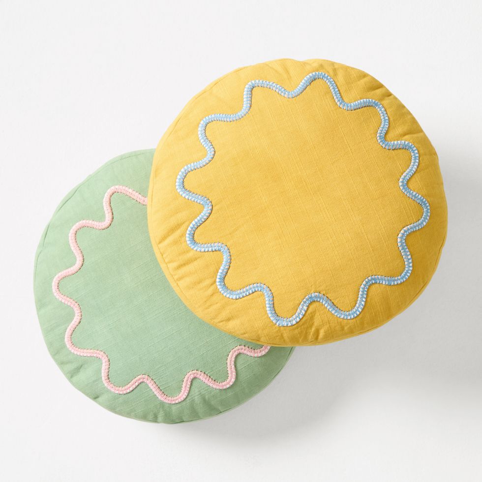 RHODE and West Elm Wiggle Round Pillows