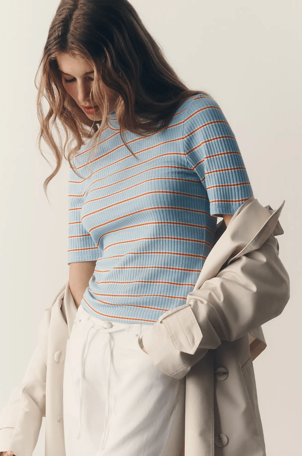Ribbed Mock-Neck Top