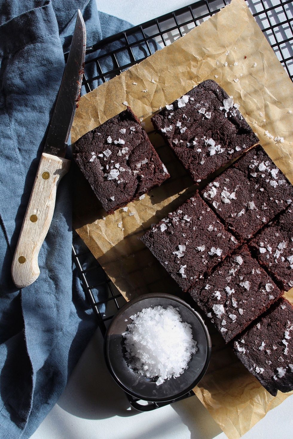 Rich Dark Chocolate Brownies with Flaky Sea Salt