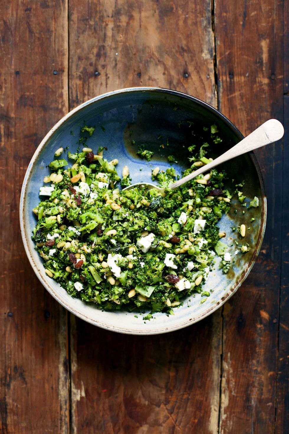 Roasted Broccoli Salad With Pine Nuts, Raisins and Feta salads without lettuce