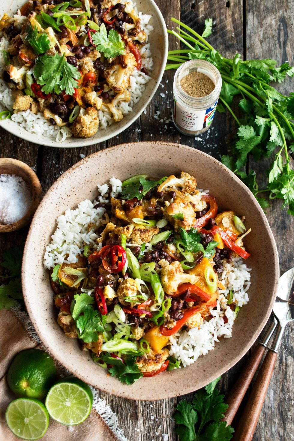 Roasted Cauliflower & Black Bean Coconut Stew