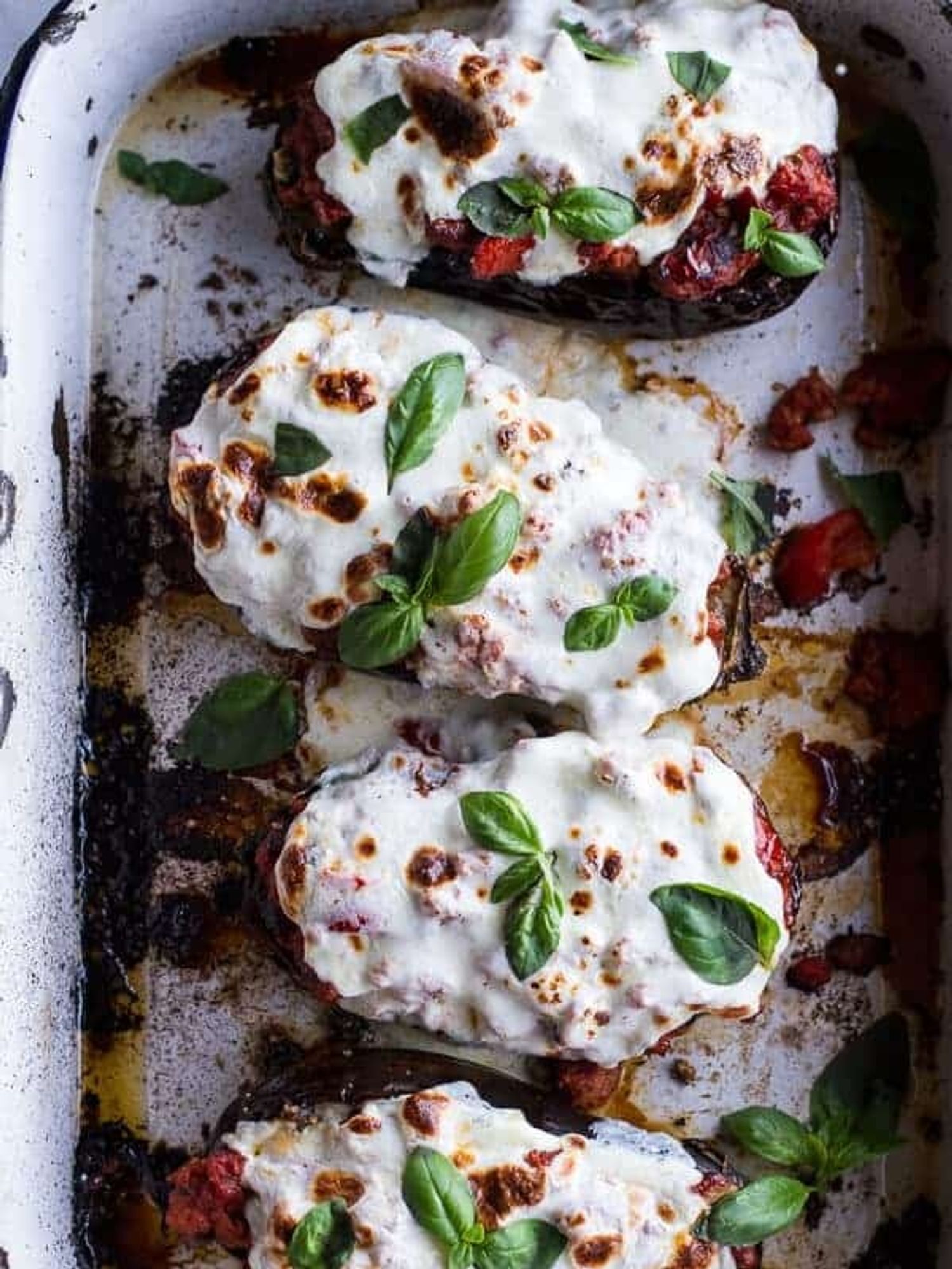 roasted eggplant lasagna boats