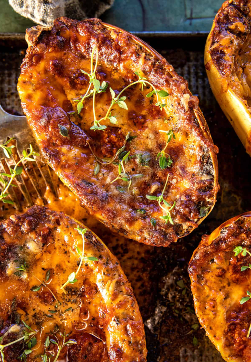 Roasted Garlic Alla Vodka Stuffed Spaghetti Squash