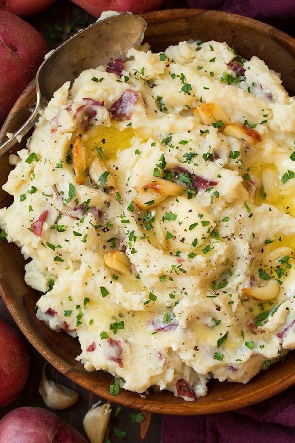 Roasted Garlic Mashed Potatoes Christmas side dishes